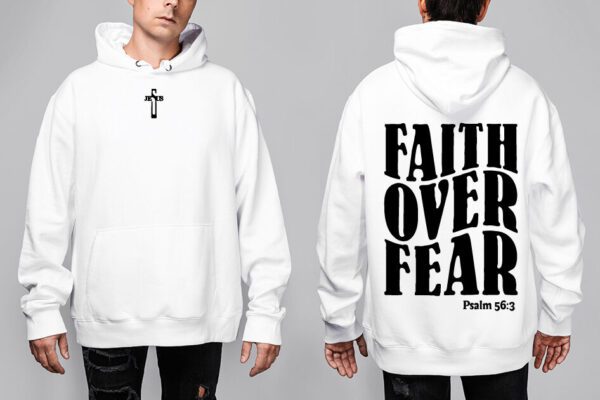 Oversize Mikina - Faith over fear - Image 2