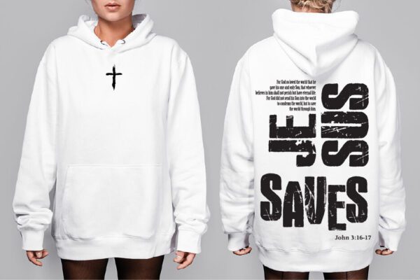Oversize Mikina - Jesus saves - Image 3