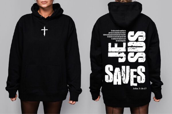 Oversize Mikina - Jesus saves - Image 4