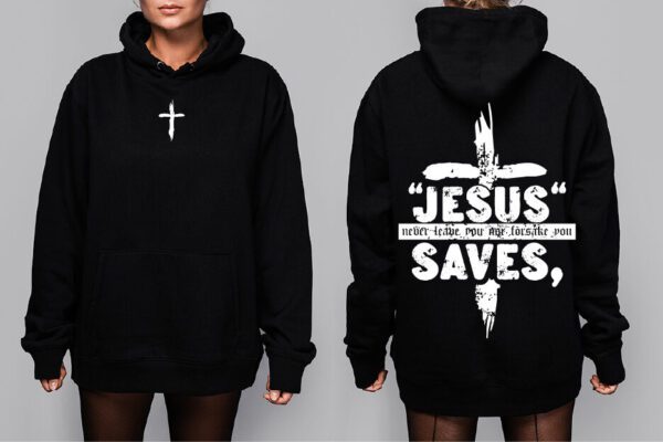 Oversize Mikina - Jesus saves never leaves - Image 4