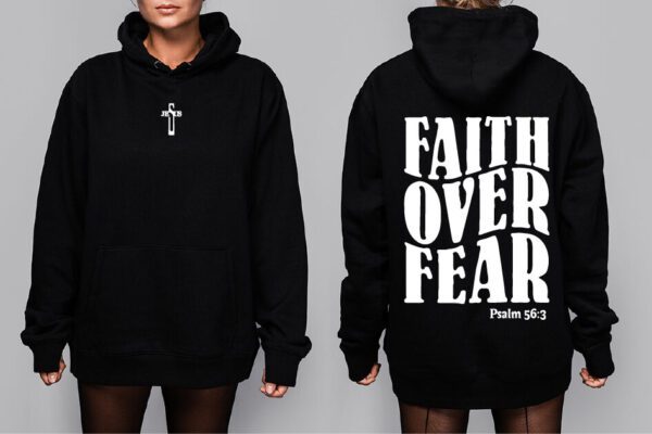 Oversize Mikina - Faith over fear - Image 4