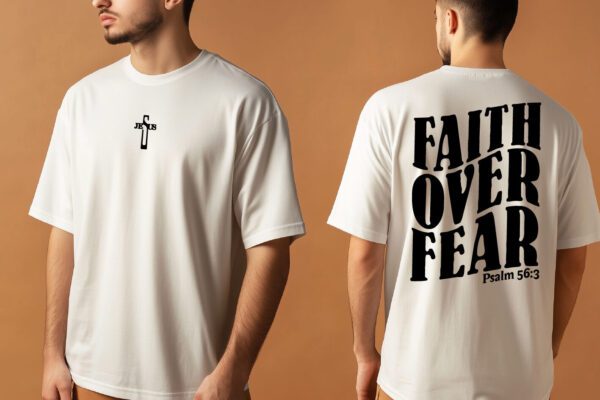 Oversize Tričko - Faith over Fear - Image 2