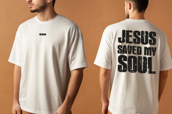 Oversize Tričko - Jesus Saved My Soul - Image 2