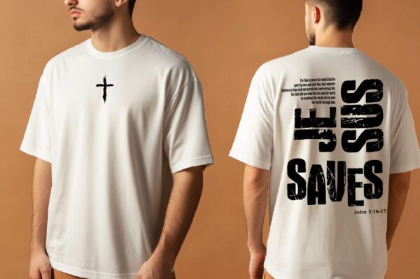 Oversize Tričko - Jesus Saves - Image 2