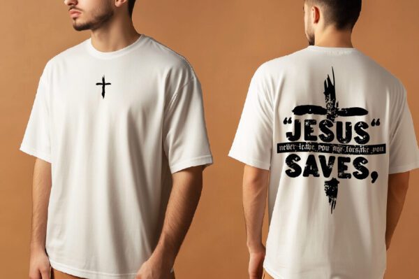 Oversize Tričko - Jesus Saves Never Leaves