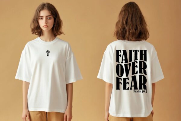 Oversize Tričko - Faith over Fear - Image 3