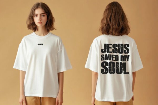 Oversize Tričko - Jesus Saved My Soul - Image 3
