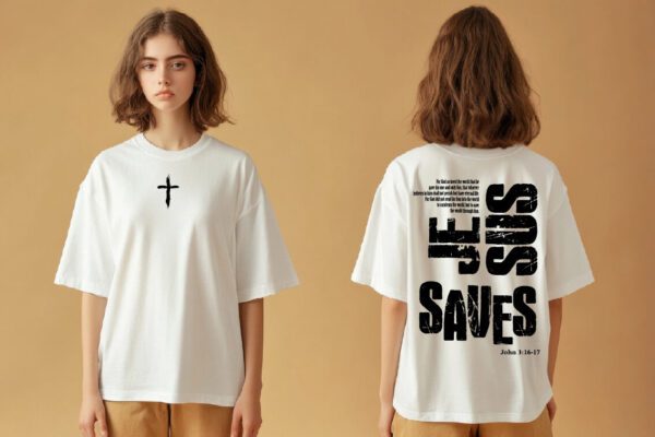 Oversize Tričko - Jesus Saves - Image 3